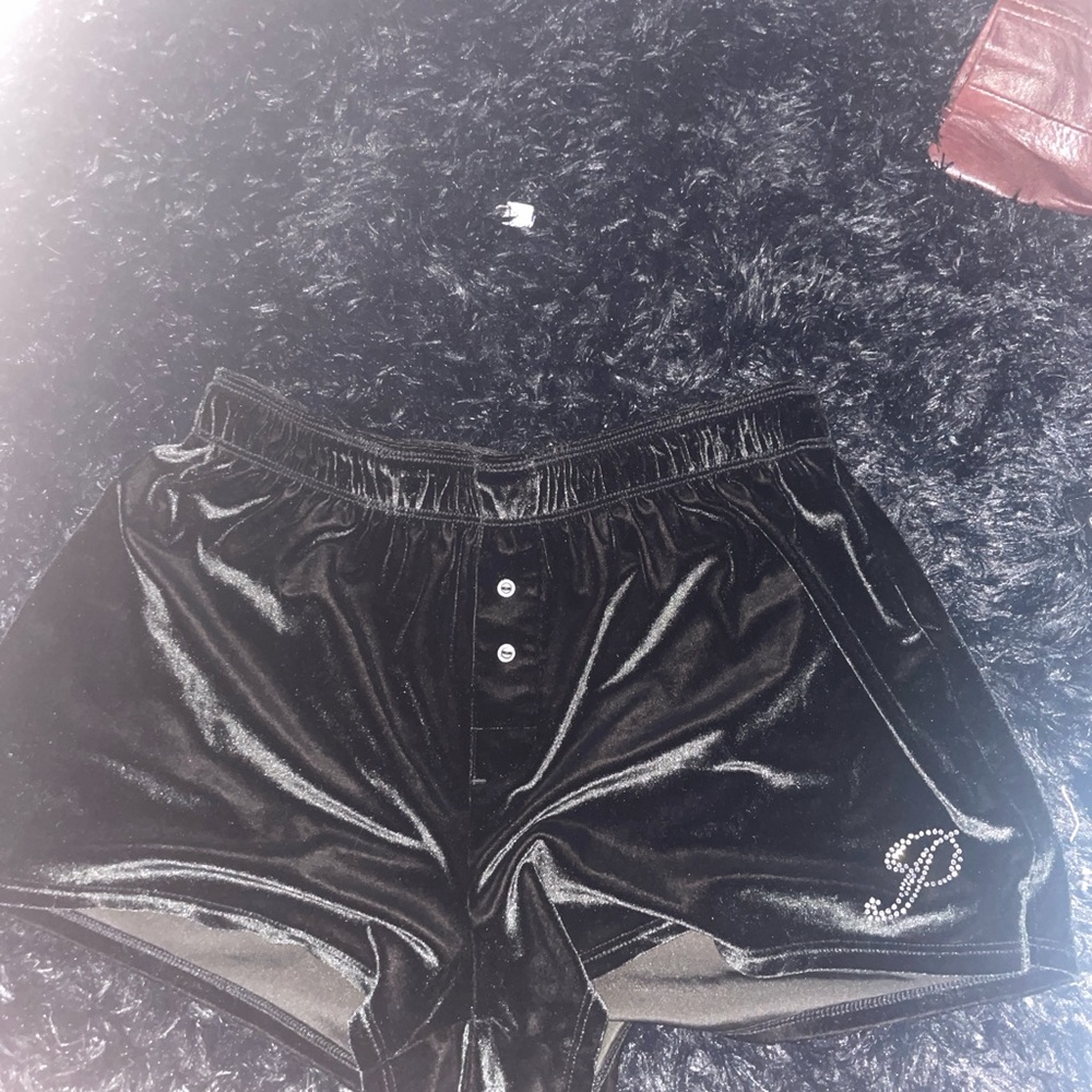 Victoria's Secret Black Velvet Pajama Shorts